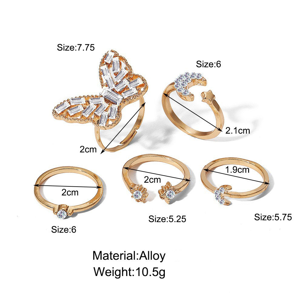 Damen Ring-Set mit kunstvollen Designs und funkelnden Zirkonia Shop Nory