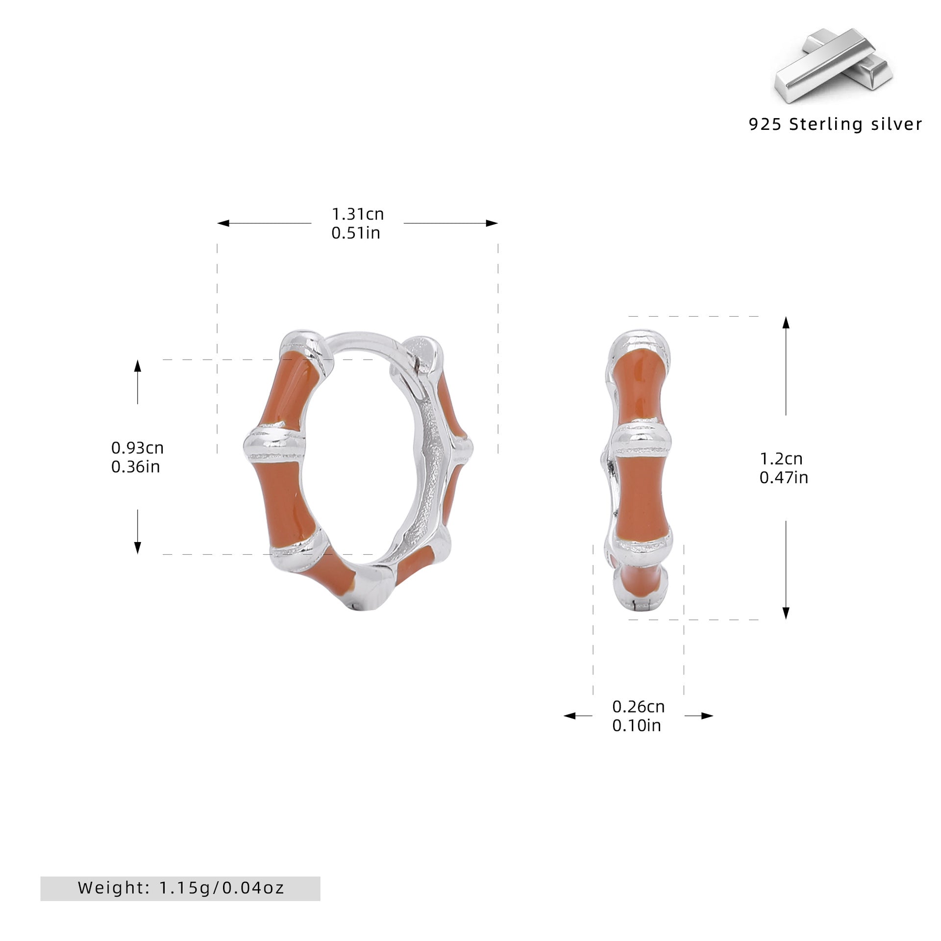 Damen Ohrstecker im modernen Bambusdesign Shop Nory