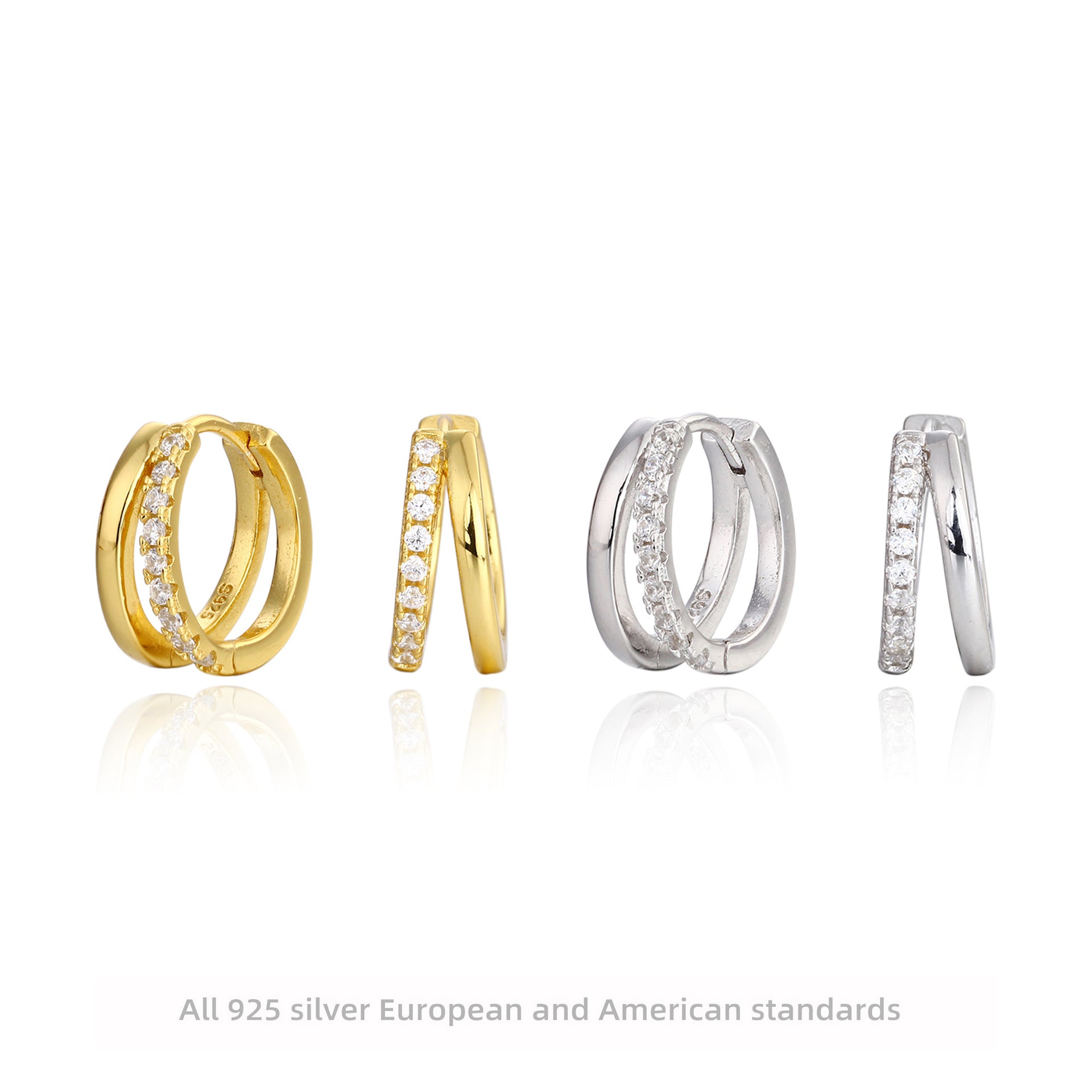 Damen Ohrringe mit funkelndem Zirkonbesatz und modernem Design Shop Nory