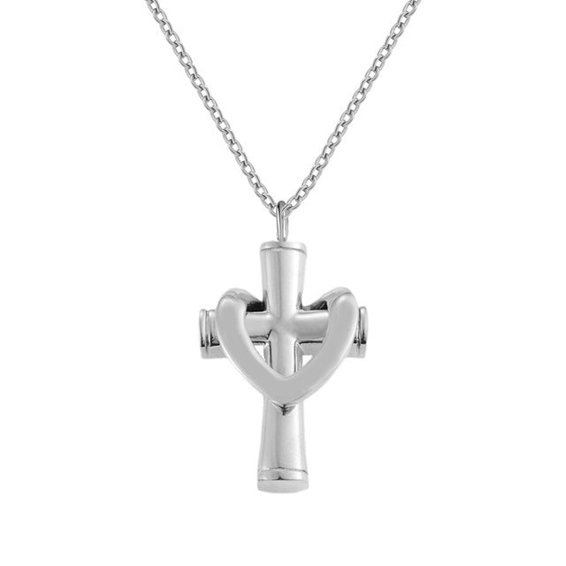 Damen Herz-Kreuz Anhänger mit Gliederkette Shop Nory