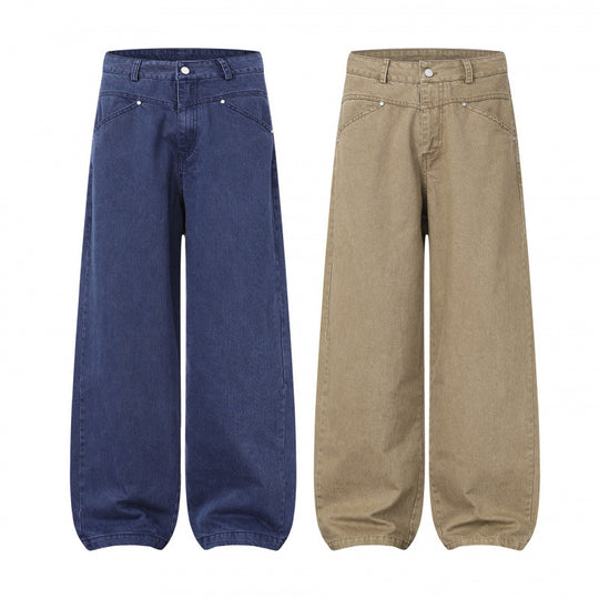 Damen Weite Highwaist Balloon-Jeanshose aus robustem Denim mit elastischem Knöchelsaum Shop Nory