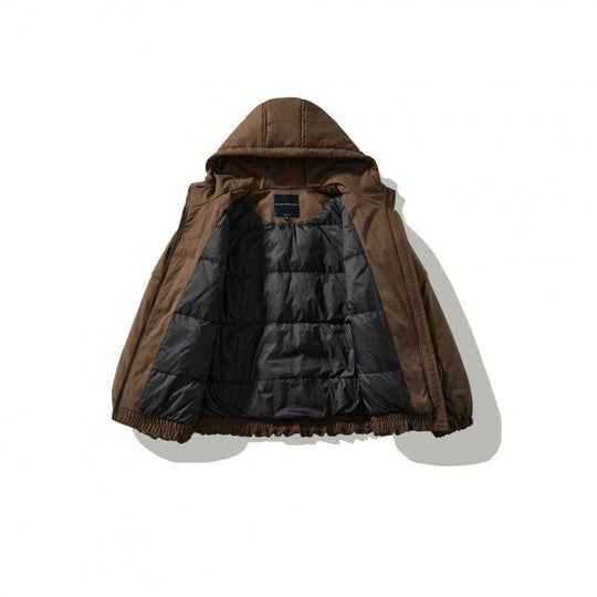 Unisex Oversize Stepp-Bomberjacke mit hoher Kapuze, geformten Pattentaschen und elastischem Saum Shop Nory