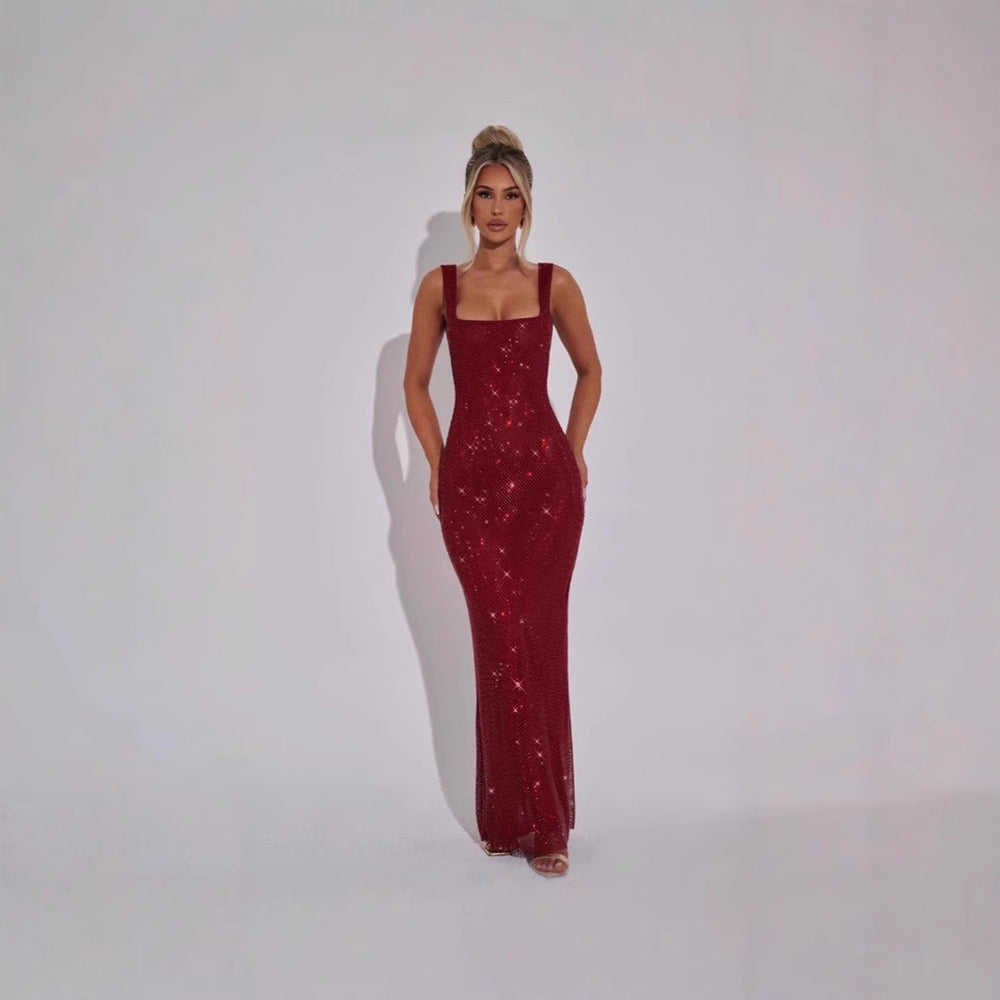 Damen Glamouröses Pailletten-Abendkleid mit figurbetontem Schnitt