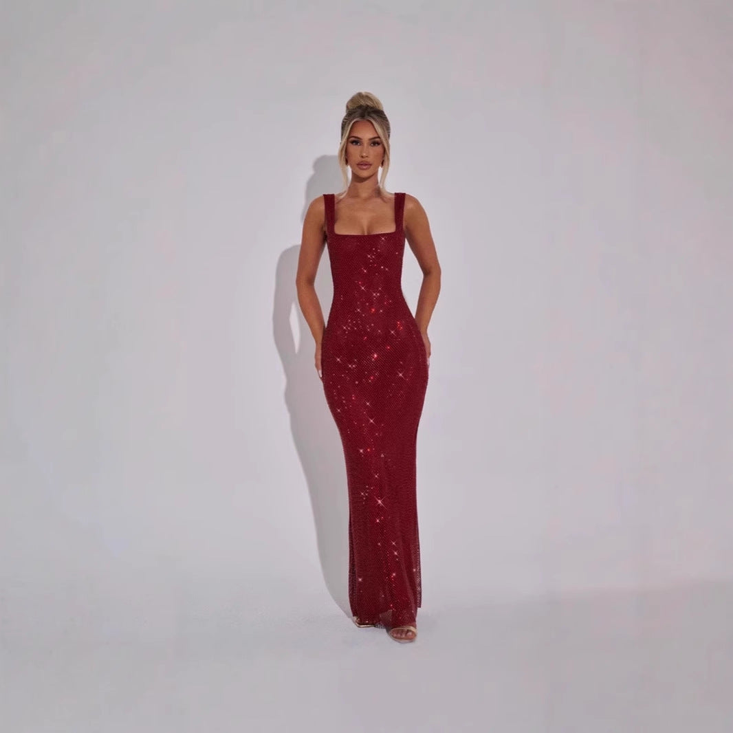 Damen Glamouröses Pailletten-Abendkleid mit figurbetontem Schnitt