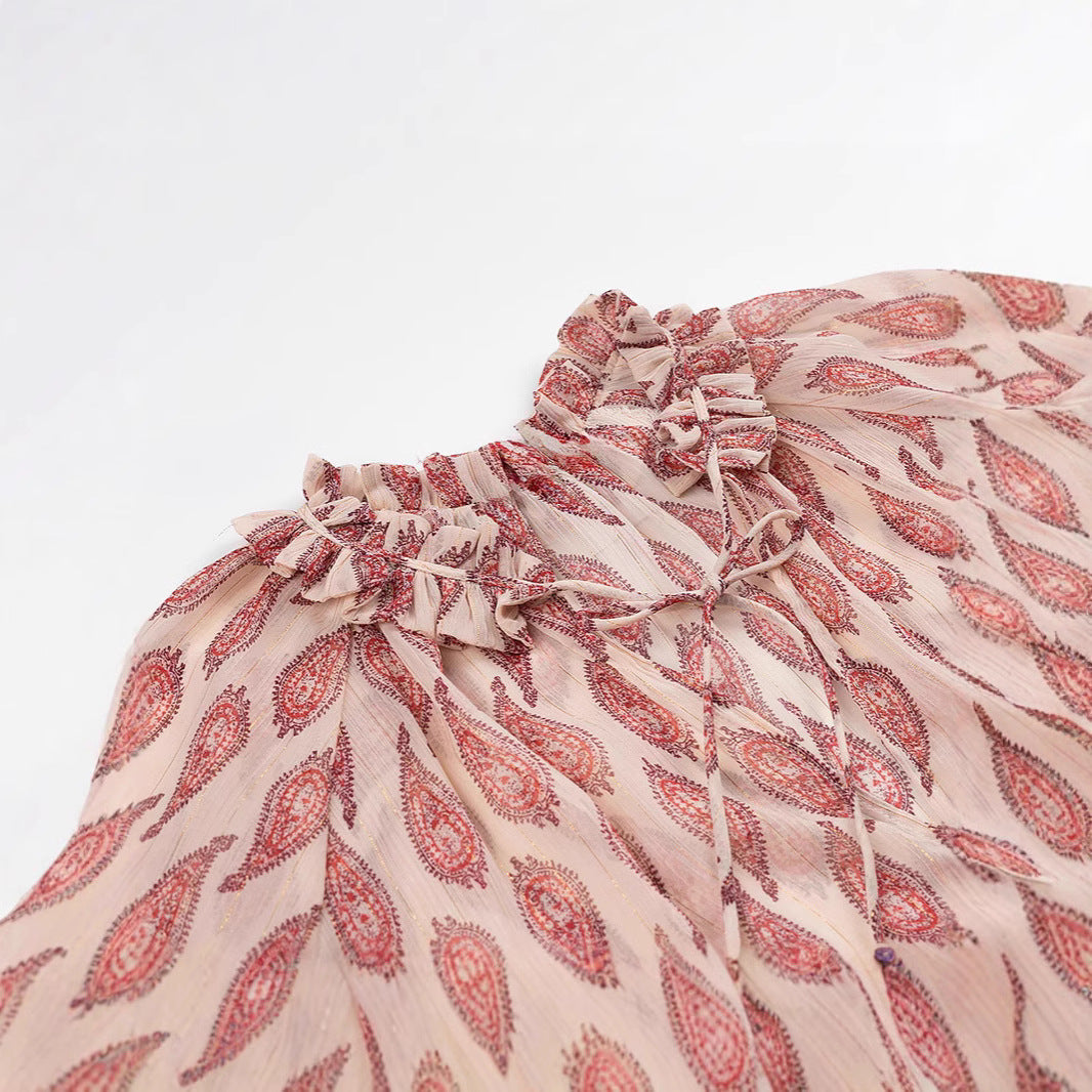 Damen Chiffonbluse mit Volantkragen und Paisley‑Print Shop Nory