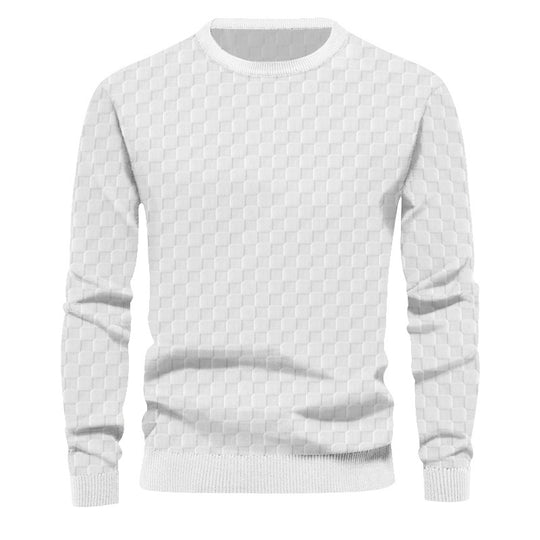 Herren Texturierter Strickpullover mit feiner Karo‑Waffelstruktur & geripptem Saum Shop Nory