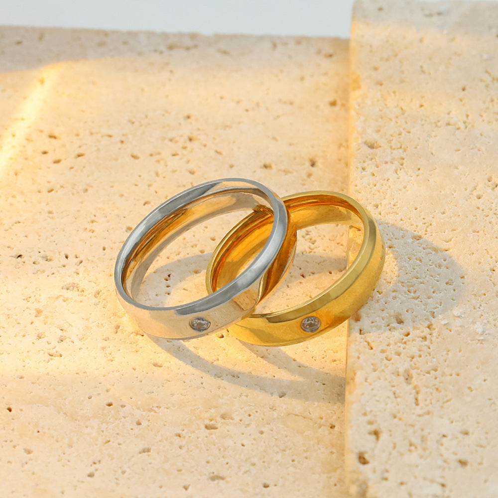 Damen schmaler Edelstahlring mit funkelndem Zirkonia Shop Nory