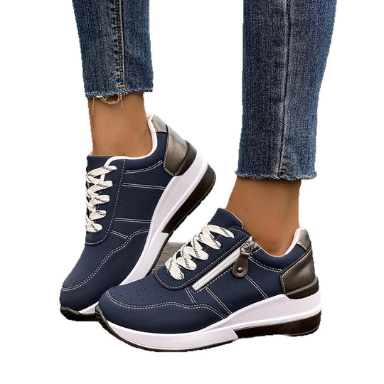 Damen Komfort-Keil-Sneaker mit seitlichem Zipper und dämpfender Plateau-Sohle Shop Nory