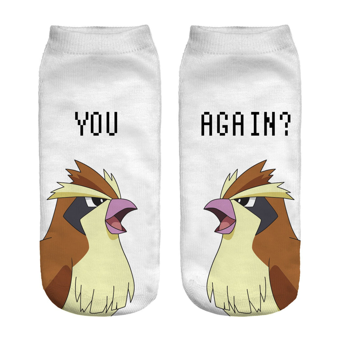 Unisex Niedrige Ankle-Socken mit Cartoon-Monster-Gesicht und weichem Baumwollmix Shopy Nory