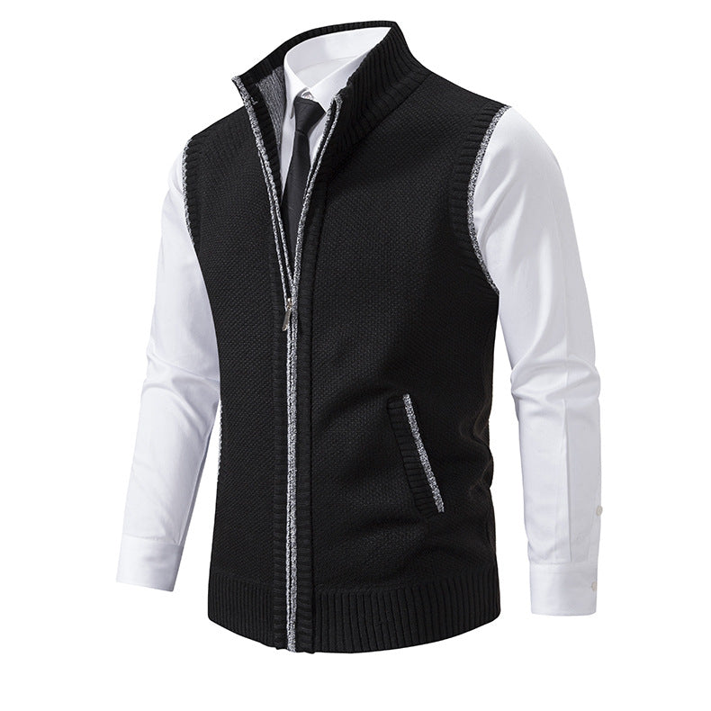 Herren Strickweste mit Reißverschluss und strukturiertem Design