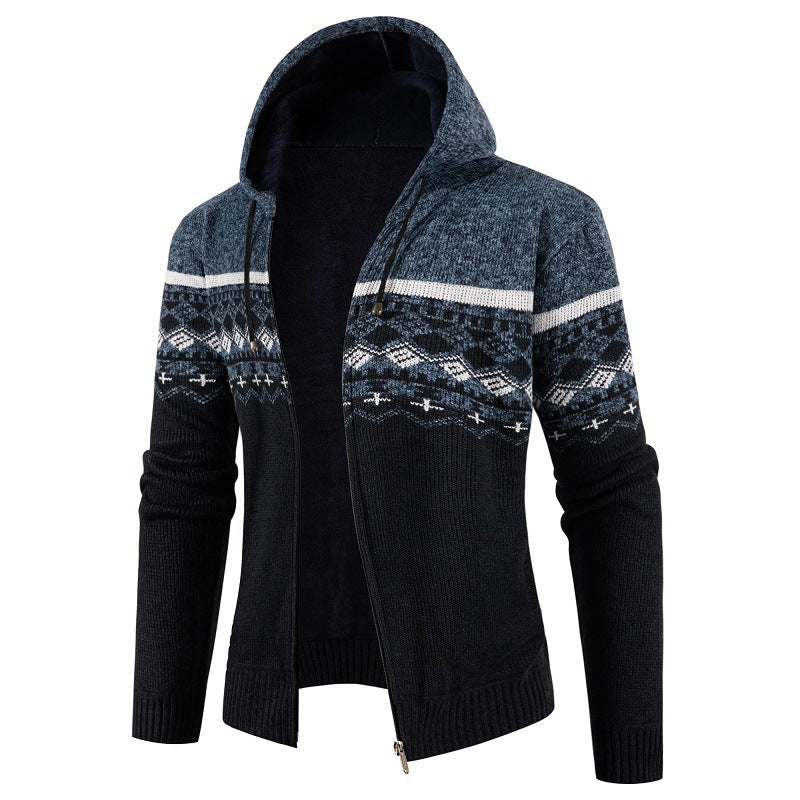 Herren Kapuzenpullover mit Norweger-Muster