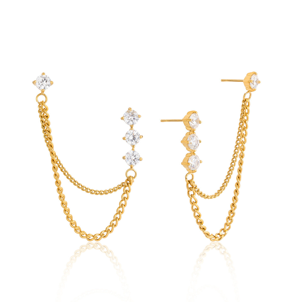 Damen Ohrhänger mit Perlenschmuck und elegantem Kettendesign Shop Nory