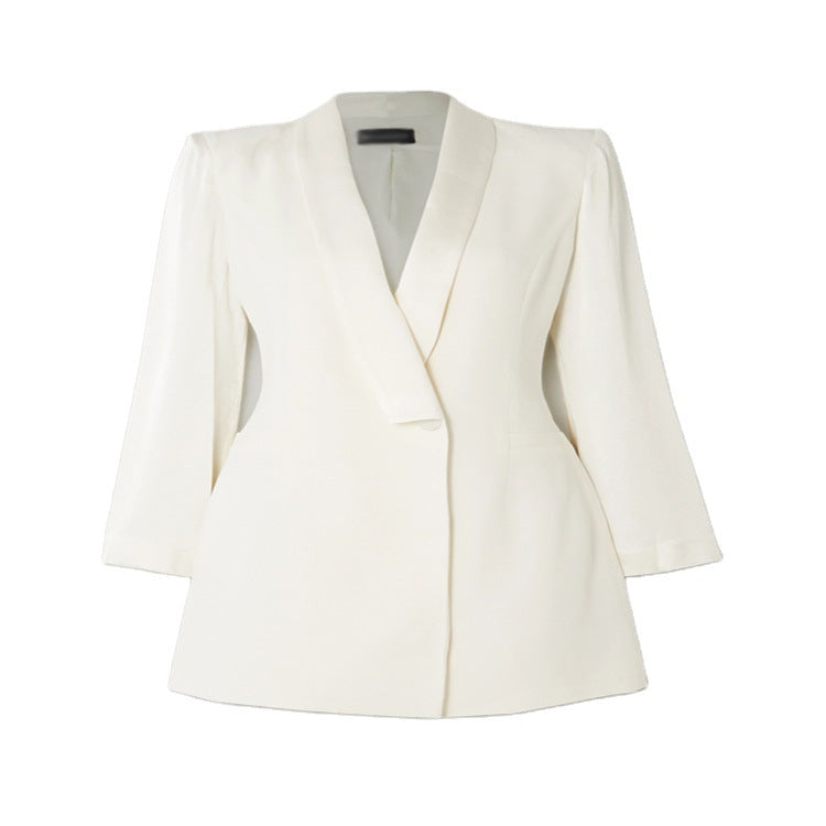 Damen Elegantes tailliertes Blazerkleid mit Schalkragen und tiefem V‑Ausschnitt Shop Nory