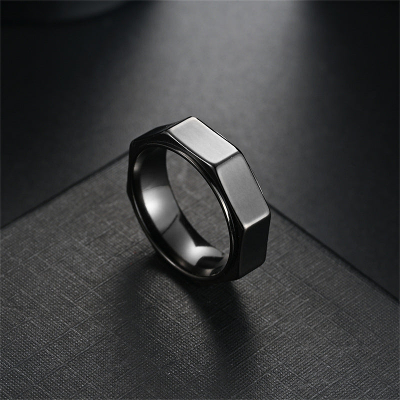 Herren Ring mit künstlerischem hexagonalen Design Shop Nory