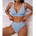 Damen Hoch geschnittener Bikini mit atmungsaktivem Oberteil und elastischem Bund Shopnory