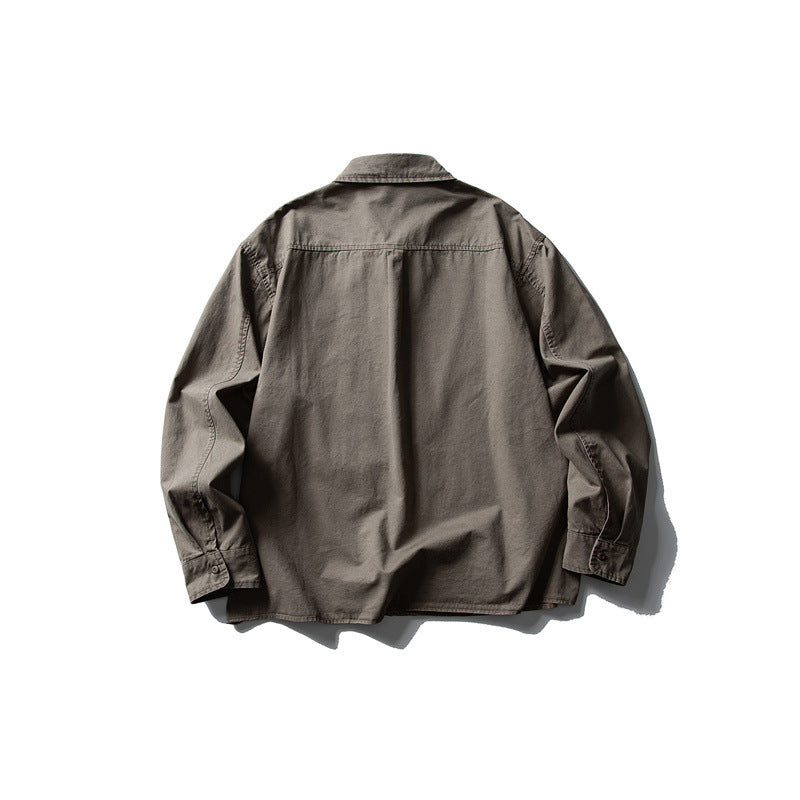 Herren Oversize-Hemdjacke aus robustem Baumwoll-Twill mit aufgesetzter Brusttasche und geradem Saum Shop Nory