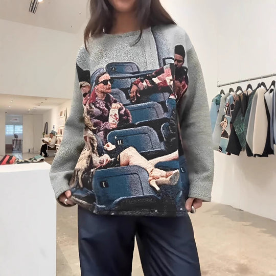 Damen Modischer Sweatshirt mit einzigartigem Artwork