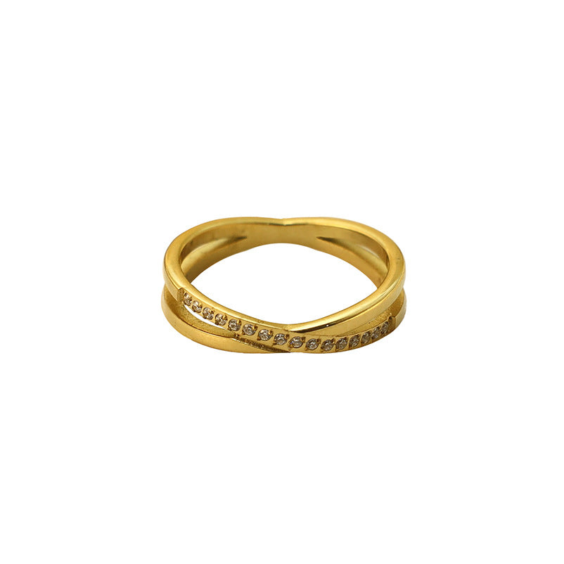 Damen zierlicher geschwungener Ring mit funkelnden Zirkonia Shop Nory