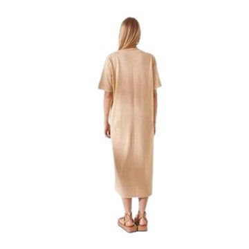 Damen schlichtes langärmliges Kleid mit seitlichen Schlitzen und komfortablem Schnitt Shopnory