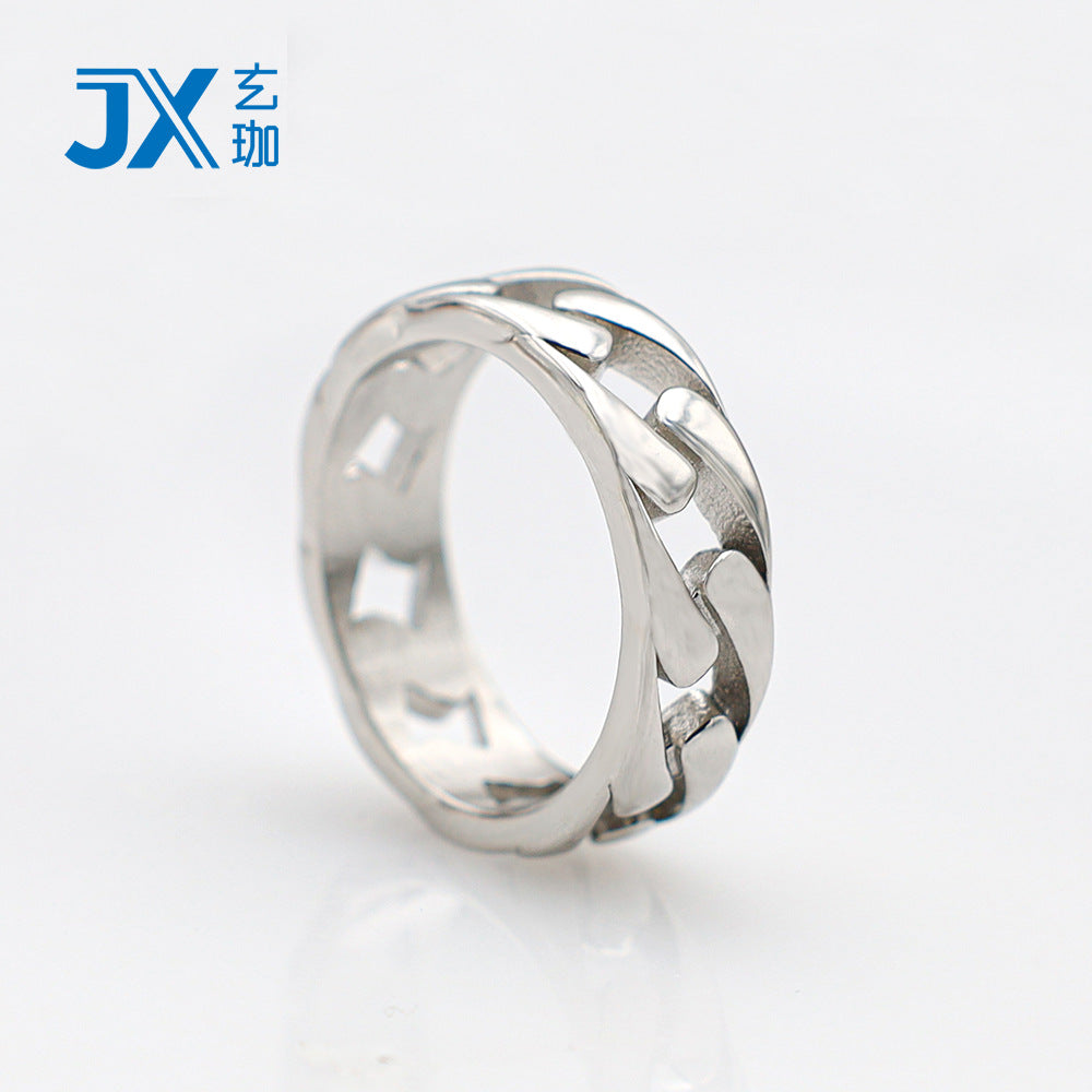 Damen Modischer Edelstahlring mit kunstvoll geflochtenem Design Shop Nory