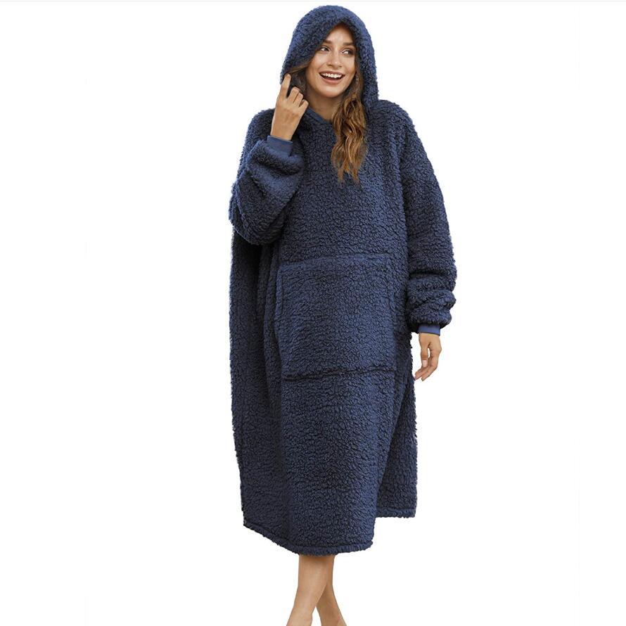 Herren nan übergroßer Sherpa-Wohnmantel mit Kapuze und praktischen Eingrifftaschen Shop Nory
