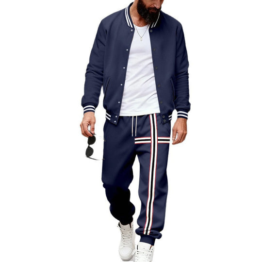 Herren nan sportliches Zweiteiler-Set Bomberjacke und Jogginghose mit seitlichem Kontraststreifen Shop Nory