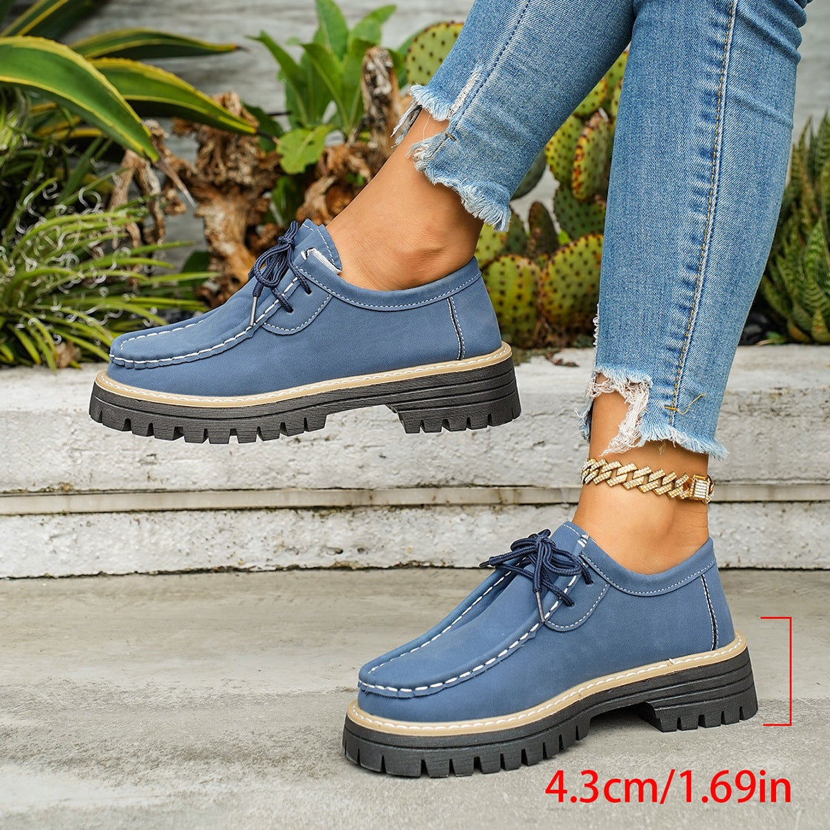 Damen Robuste Comfort-Schnürschuhe