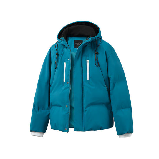 Unisex Kastige wattierte Kapuzenjacke mit Thermoisolierung, wasserabweisenden Reißverschlüssen und Tunnelzug Shop Nory
