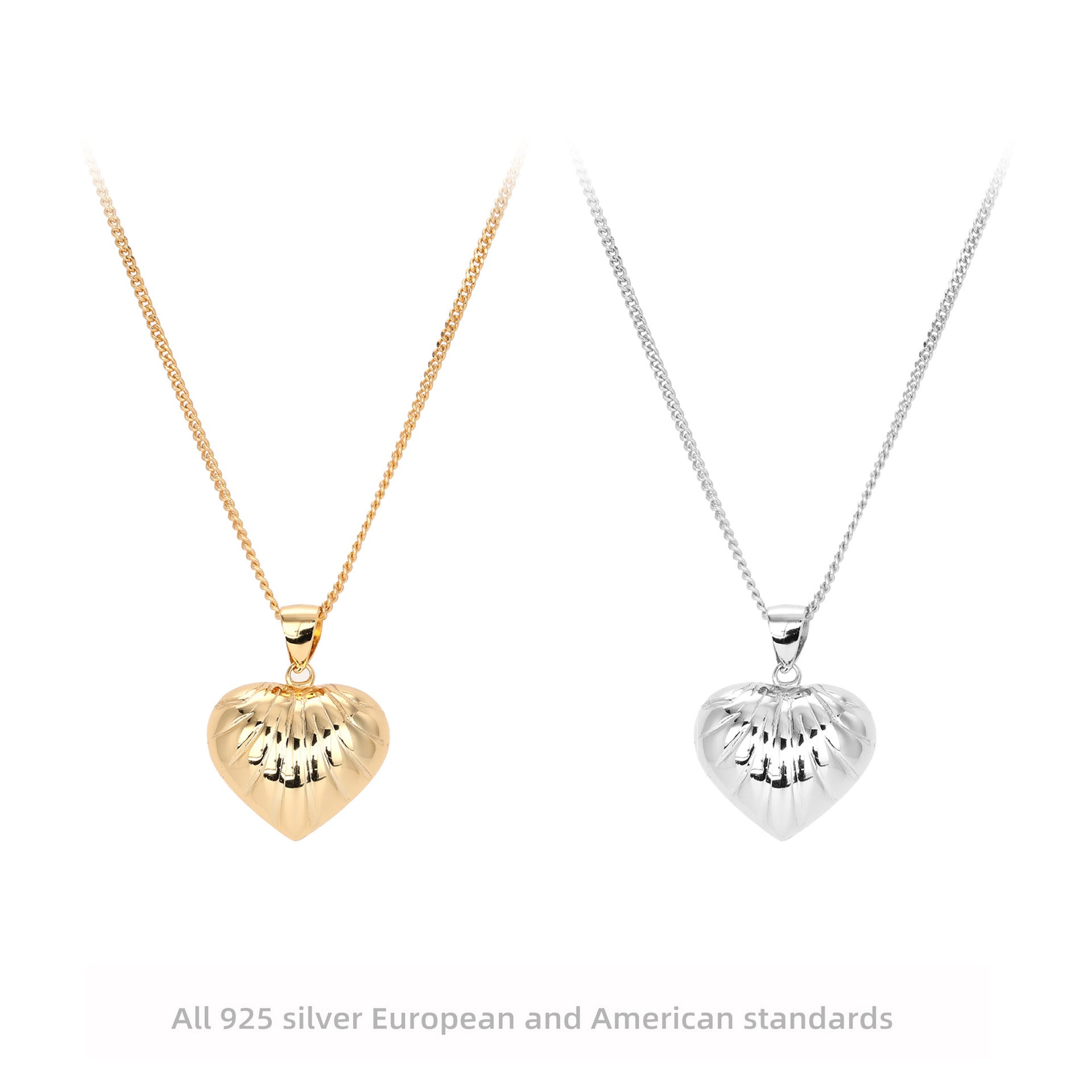Damen Halskette mit herzförmigem Anhänger aus hochwertigem 925 Sterling Silber Shop Nory