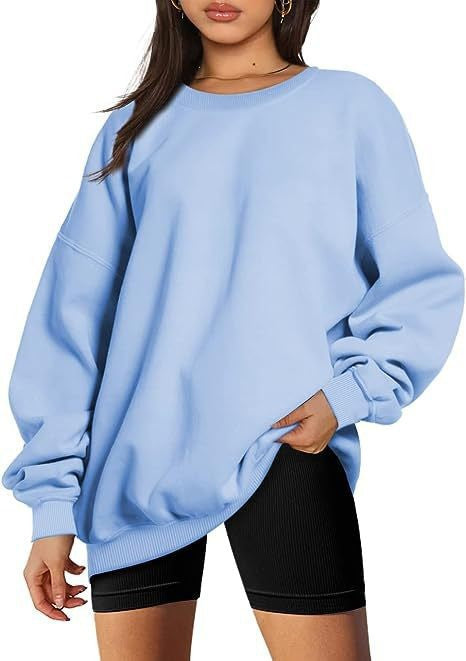 Damen nan extralanger Oversize-Sweatpullover mit Ballonärmeln, geripptem Saum und angerauter Innenseite Shop Nory
