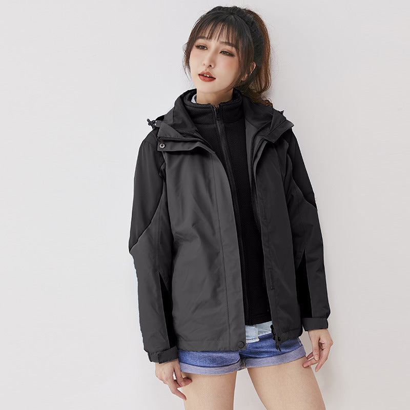 Damen zweilagige Outdoorjacke mit herausnehmbarer Fleece-Innenjacke und winddichter Membran Shop Nory