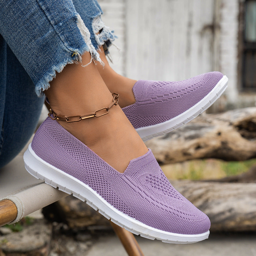 Damen Atmungsaktive Slip-On Freizeitschuhe mit komfortablem Absatz