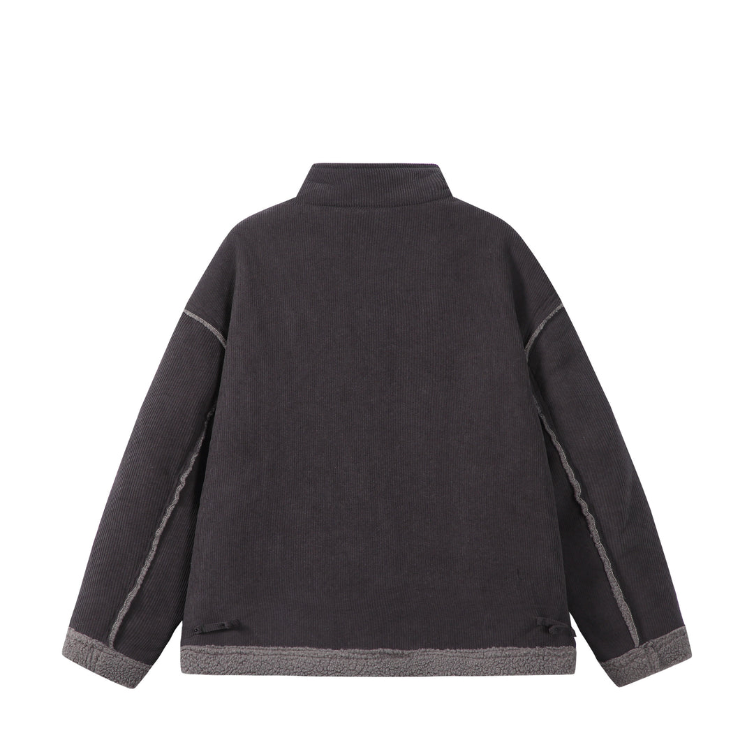 Unisex Kurz geschnittener Cordblouson mit Teddybesatz und Funnelkragen Shop Nory