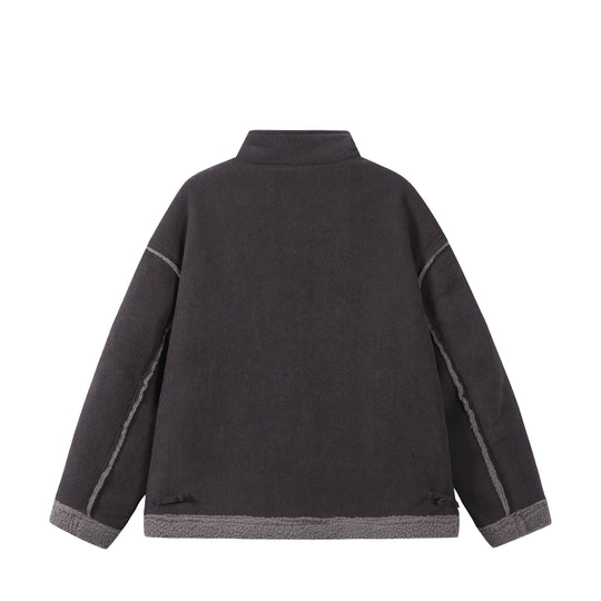 Unisex Kurz geschnittener Cordblouson mit Teddybesatz und Funnelkragen Shop Nory