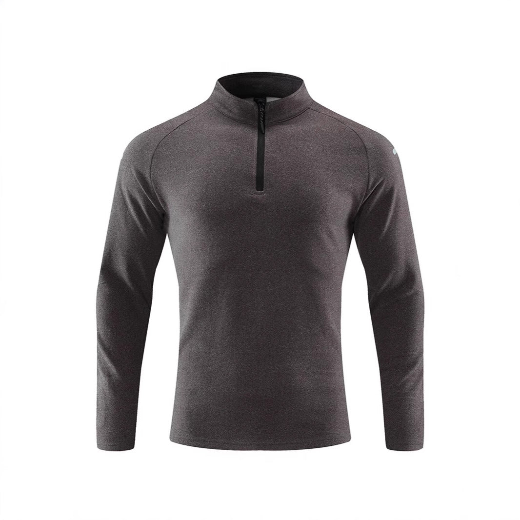 Herren Atmungsaktives Funktions-Langarmshirt mit Stehkragen und kurzem Reißverschluss Shop Nory