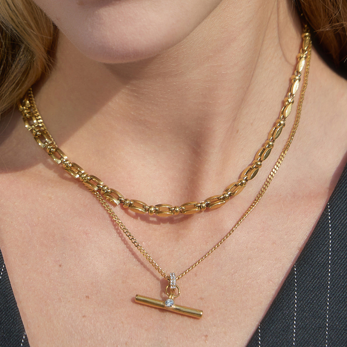 Damen Edelstahl Halskette mit verstellbarem Design und wasserfesten Eigenschaften Shop Nory