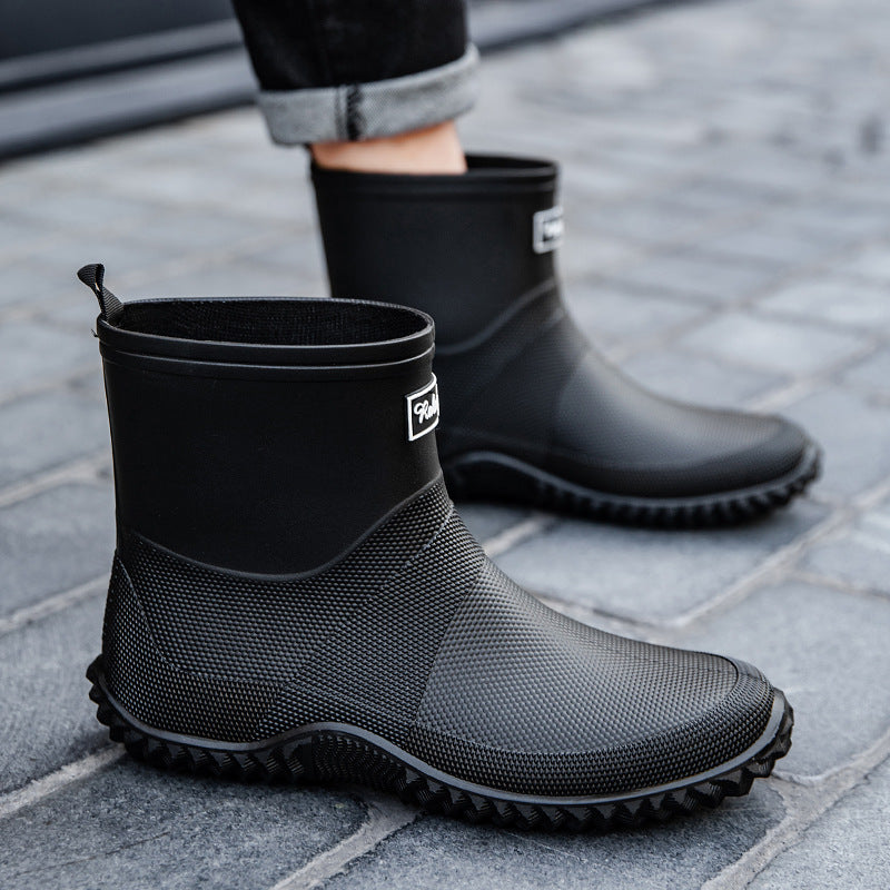 Herren Nahtlose Vollgummi-Schlupfstiefelette mit rutschfester Profilsohle Shop Nory