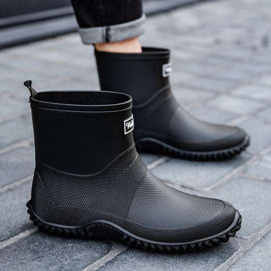 Herren Nahtlose Vollgummi-Schlupfstiefelette mit rutschfester Profilsohle Shop Nory