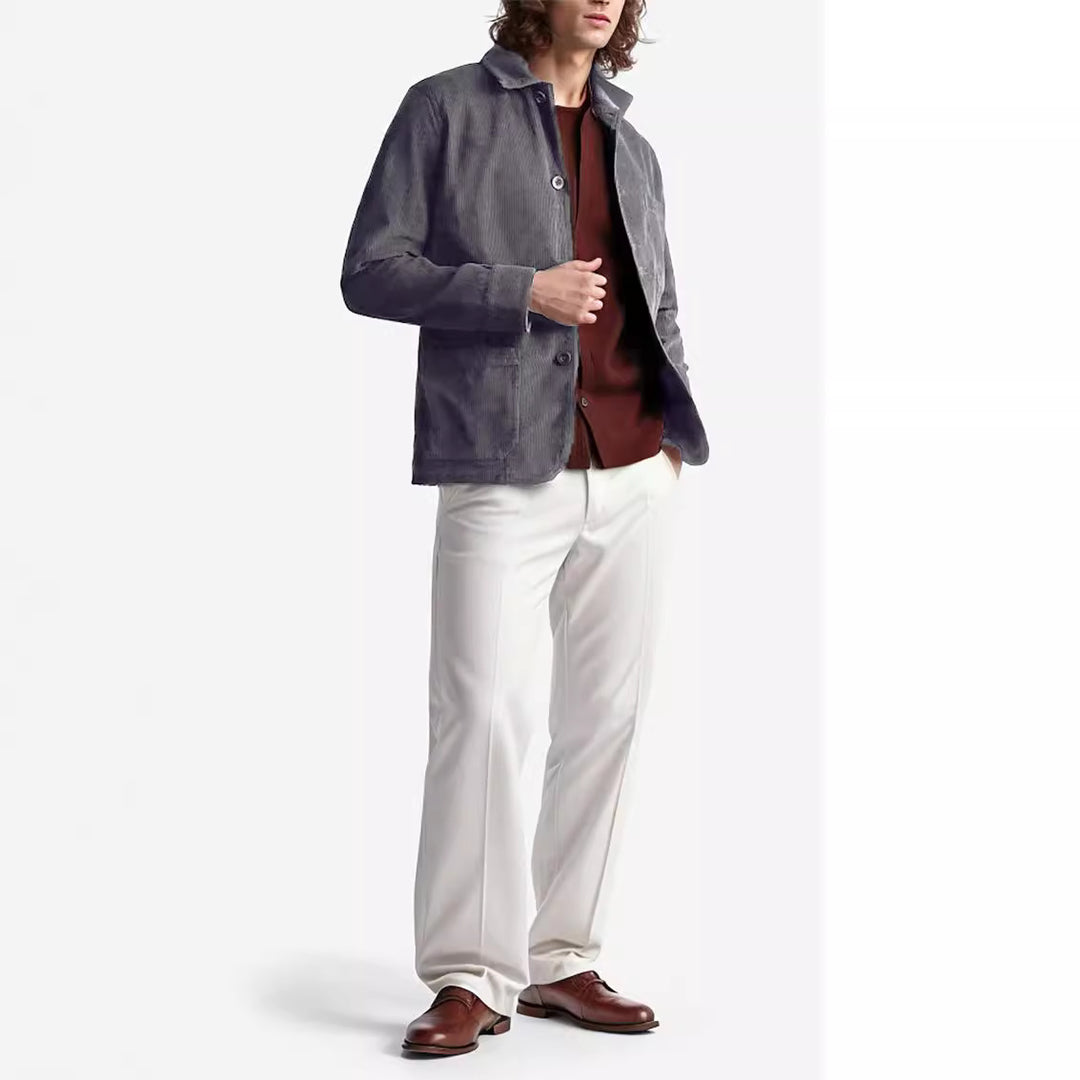 Herren Cord-Workerjacke mit Hemdkragen und aufgesetzten Taschen Shop Nory