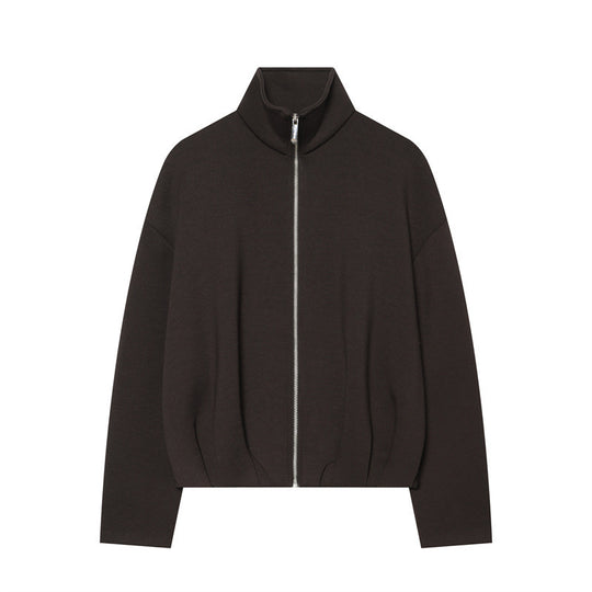 Damen Leichter Zip-Cardigan mit Stehkragen und kastiger Silhouette Shop Nory