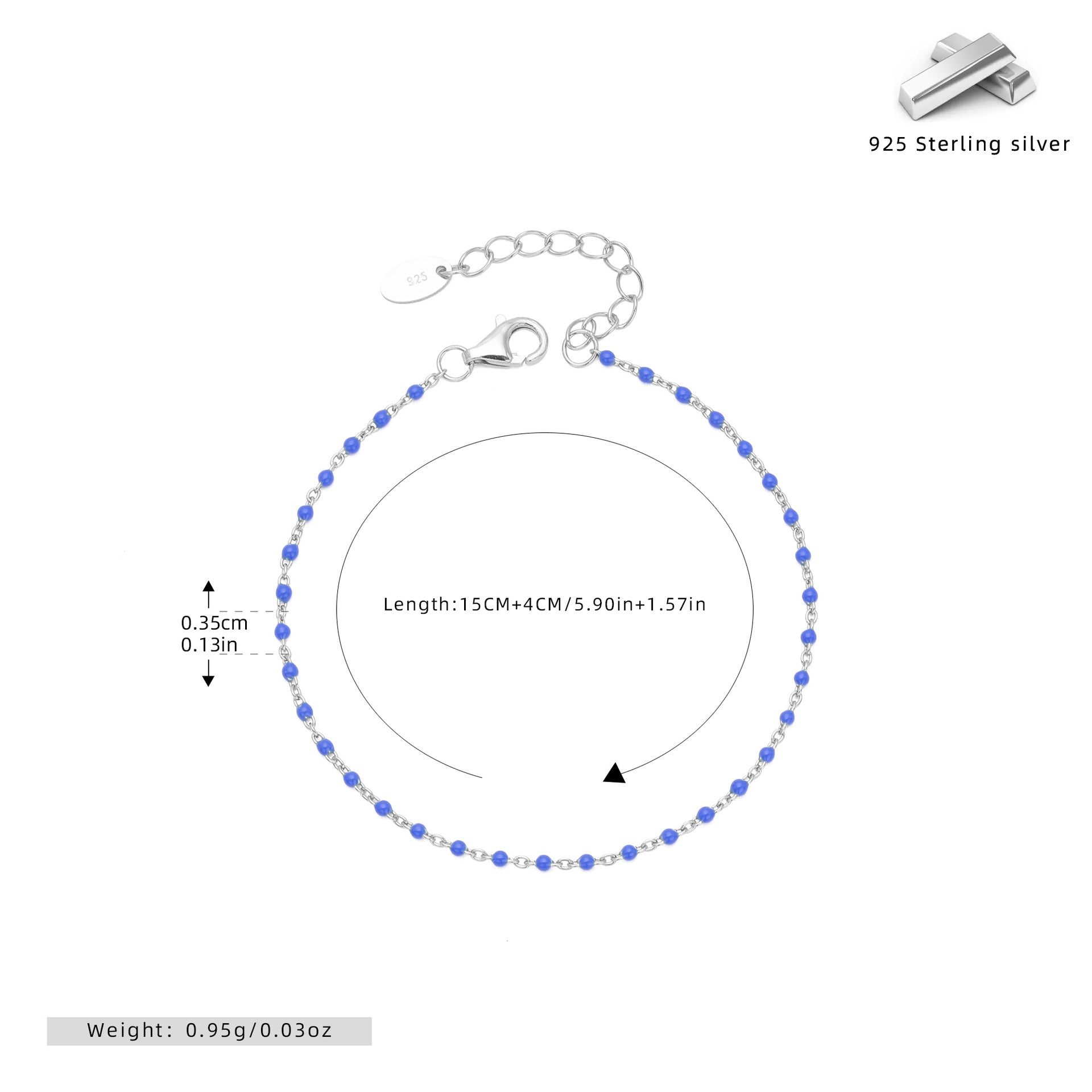 Damen Armband aus 925 Sterling Silber mit Zirkon-Akzenten Shop Nory