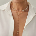Damen Elegante und stilvolle Perlenhalskette Shop Nory