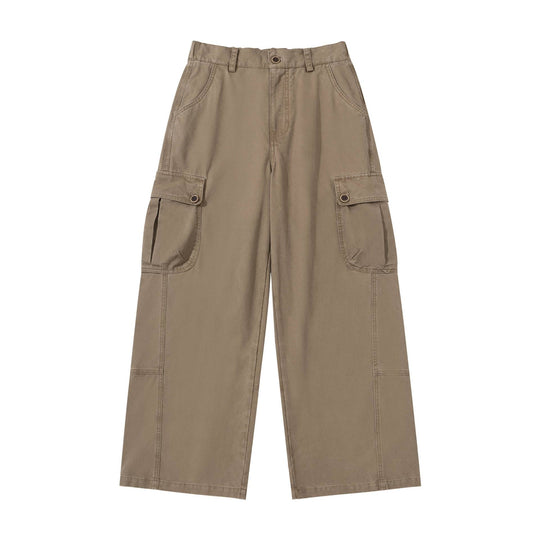 Damen hochgeschnittene Cargo‑Hose mit weitem Bein und Klappentaschen Shop Nory