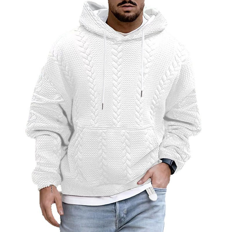 Herren Modischer Grobstrick Kapuzenpullover