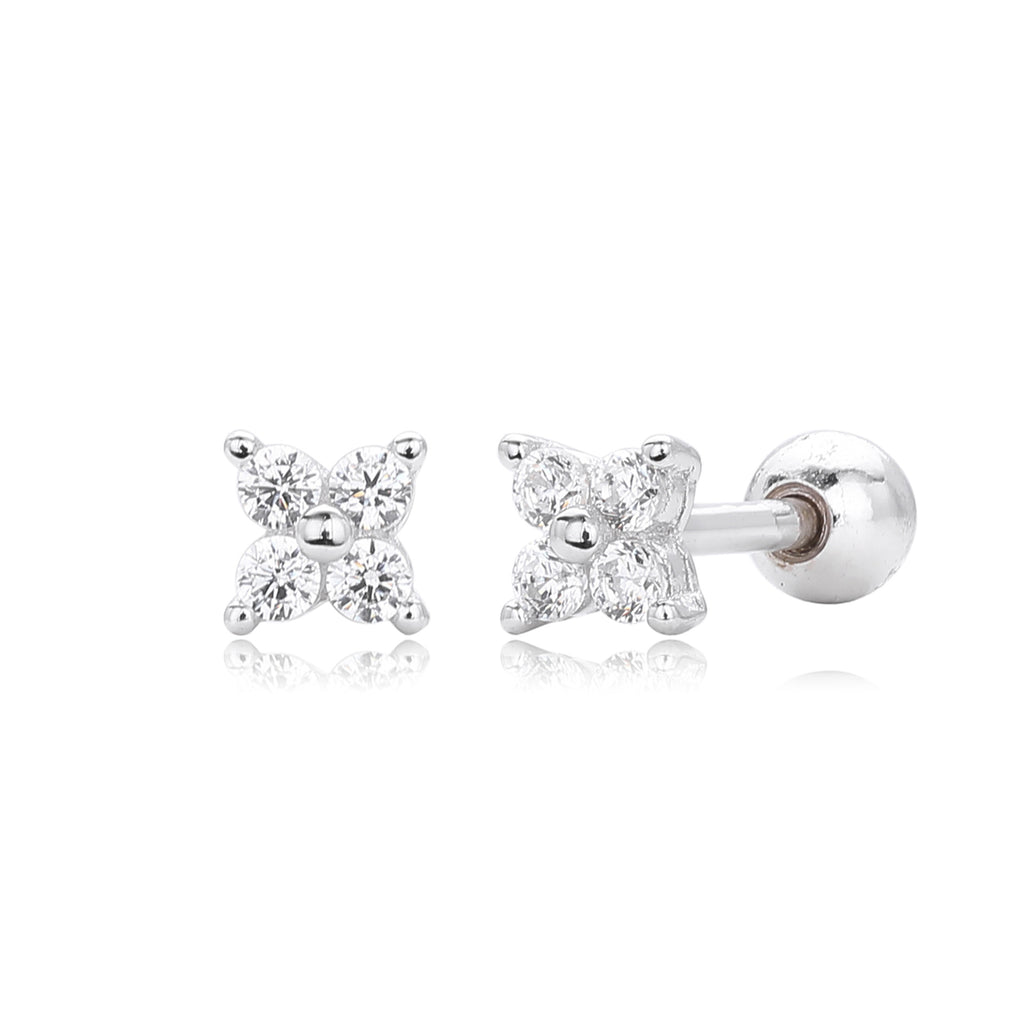 Damen Ohrstecker aus 925 Sterling Silber mit funkelndem Zirkonbesatz Shop Nory