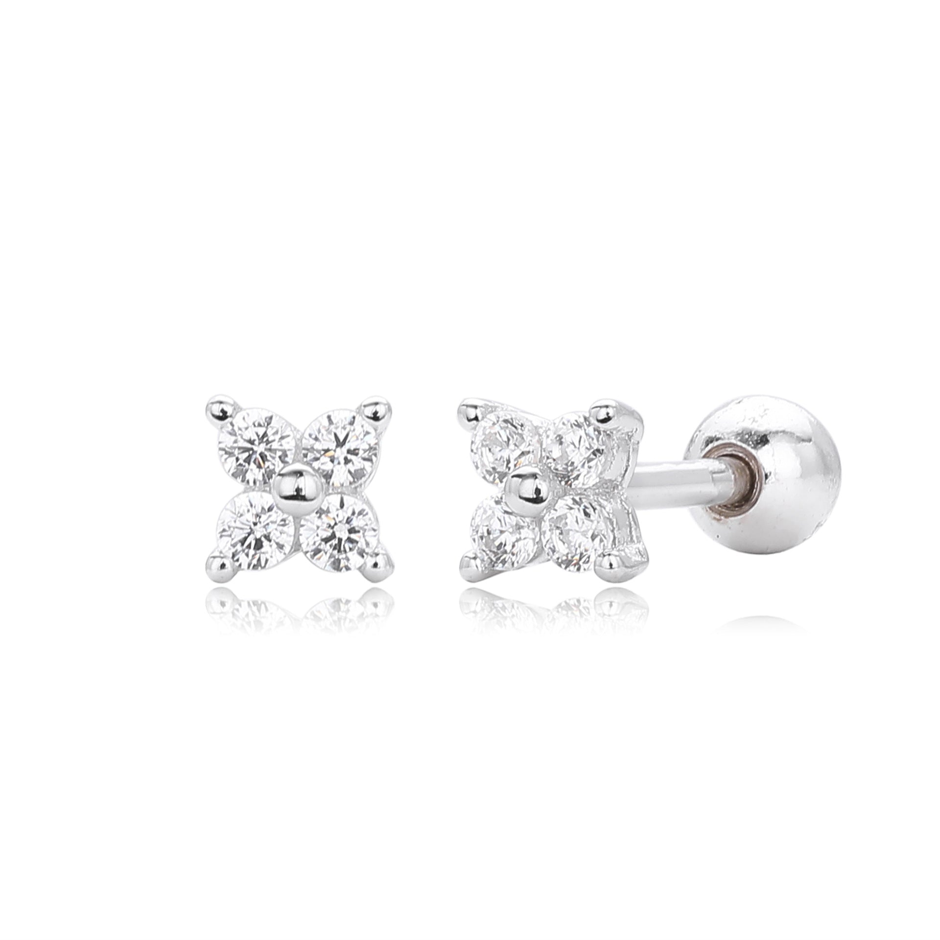 Damen Ohrstecker aus 925 Sterling Silber mit funkelndem Zirkonbesatz Shop Nory