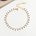 Dainty Gold Chain Fußkette für Frauen mit schwarzen Perlenakzenten Shop Nory