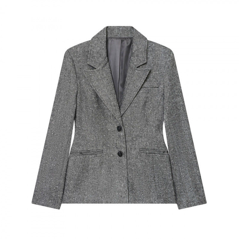 Damen Taillierter Wollmix-Blazer mit Reverskragen und Pattentaschen Shop Nory