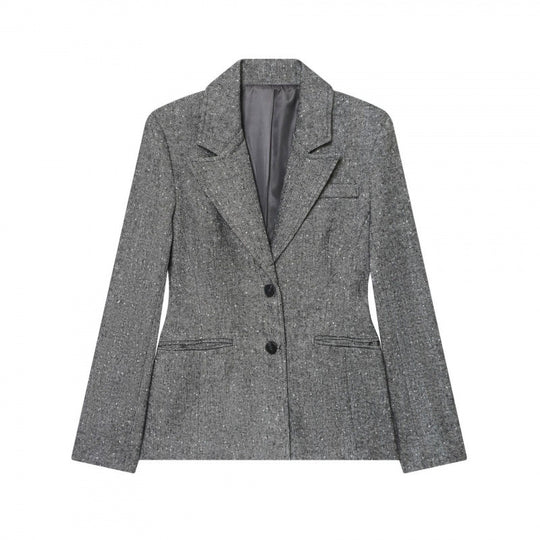 Damen Taillierter Wollmix-Blazer mit Reverskragen und Pattentaschen Shop Nory