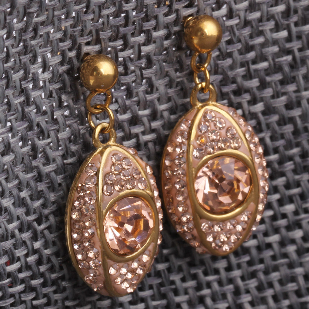 Damen Ohrhänger mit funkelndem Kristallbesatz und eleganter Roségold-Fassung Shop Nory